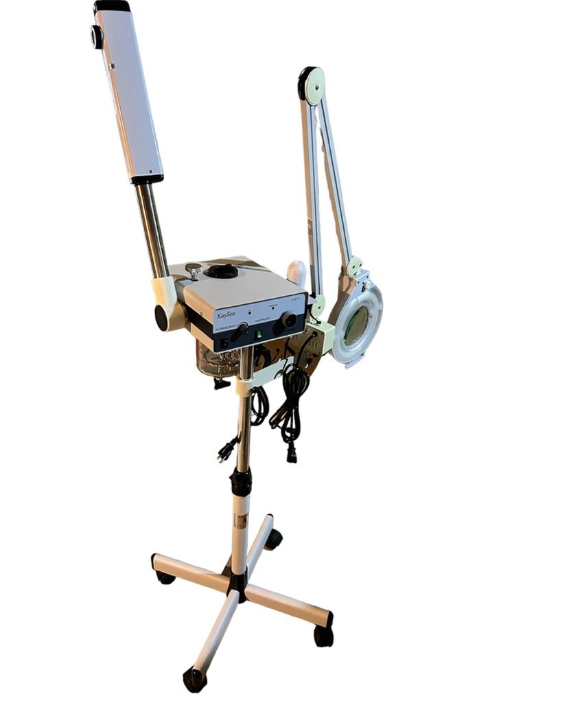 Metal 3-in-1 Facial Steamer Magnifying Lamp and High Frequency